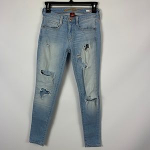 Arizona Super Skinny Sz 0 Jeans Distress Holes